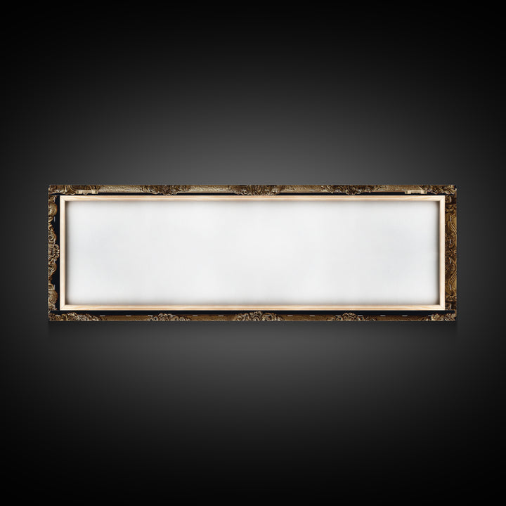 Ornate Gold Frame Illusion Around a Botanical Canvas Print, Baroque Art, Canvas, Living Room Decor, Fine Art, Ornate, BAO-3x1-49
