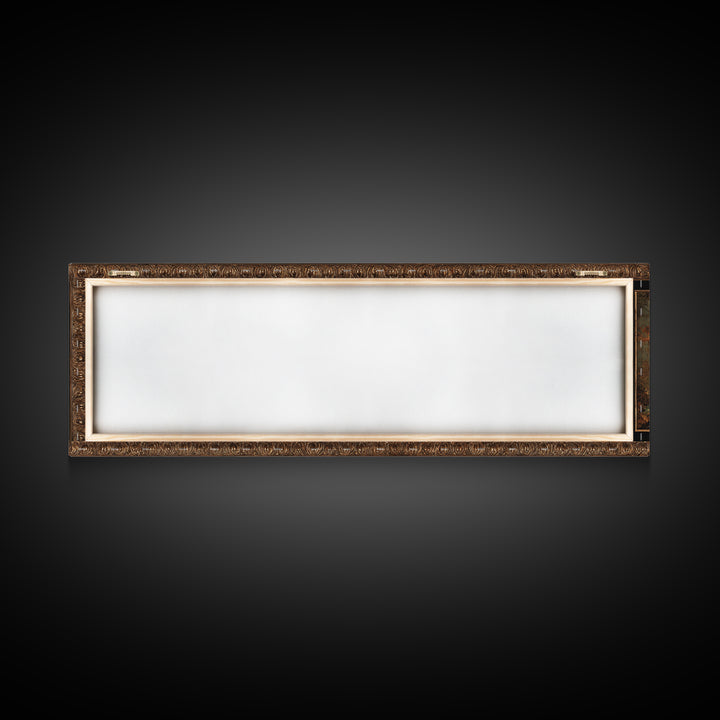 Ornate Gold Frame Illusion Around a Botanical Framed Canvas Print, Baroque Art, 3d Wall Art, Living Room Decor, Oil Painting, BAO-3x1-73