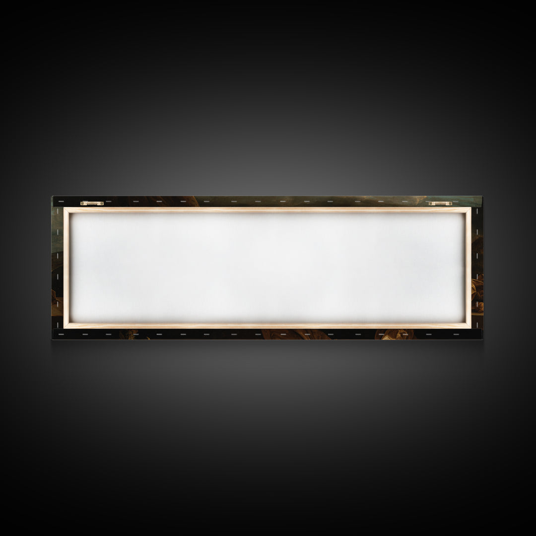 Theatrical Stormy Landscape Framed Canvas Print, Baroque Art, Oil Painting, Living Room Decor, Ornate, Eclectic Wall Art, BAO-3x1-74