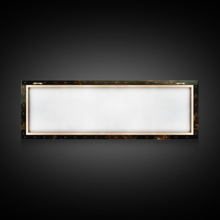 Theatrical Stormy Landscape Framed Canvas Print, Baroque Art, Oil Painting, Living Room Decor, Ornate, Eclectic Wall Art, BAO-3x1-74