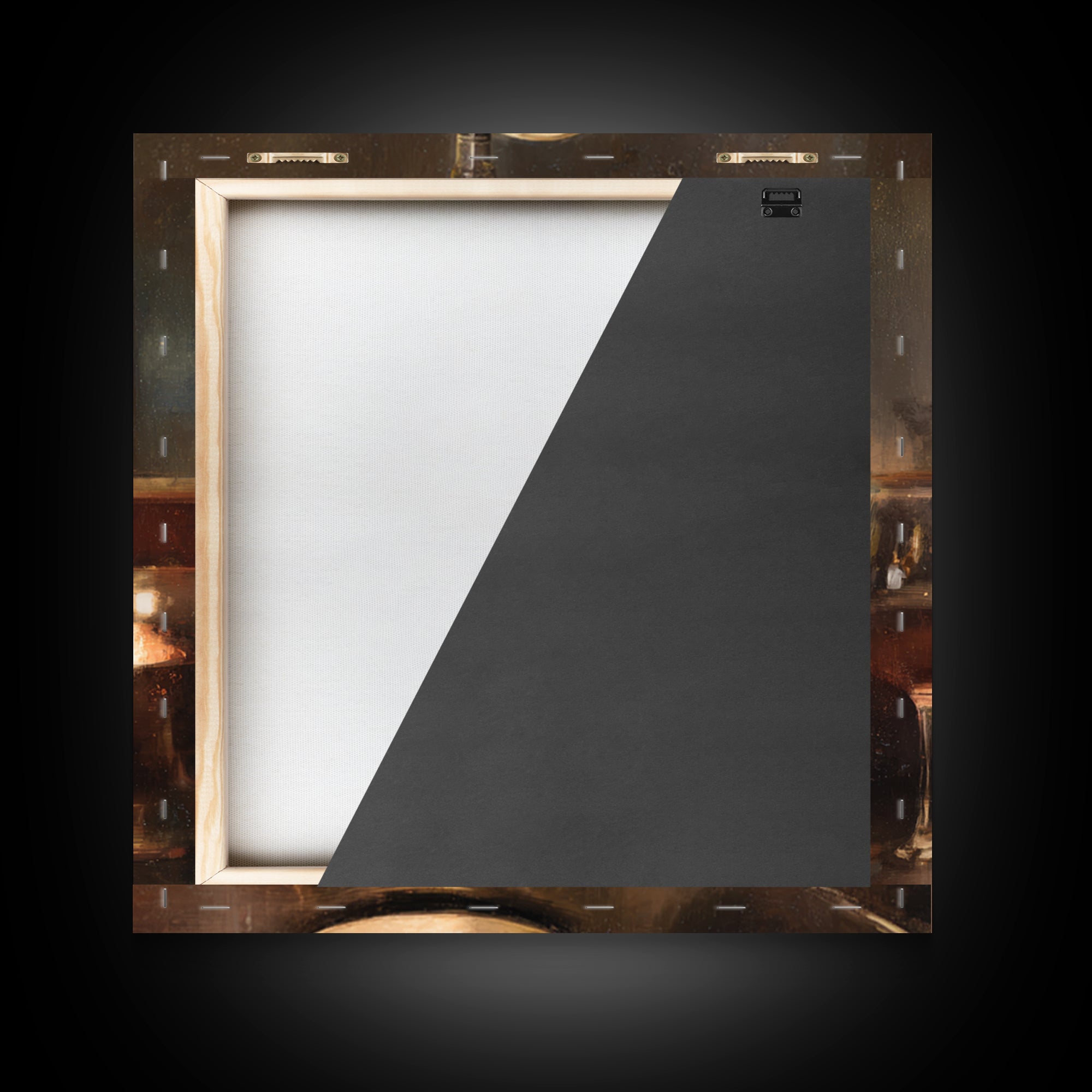 Moody Jazz Trumpet Beside a Half Full Framed Canvas Print, Bar Art, Coffee Bar, Bar Decor, Abstract Art, Room Decor, BAR-1x1-66