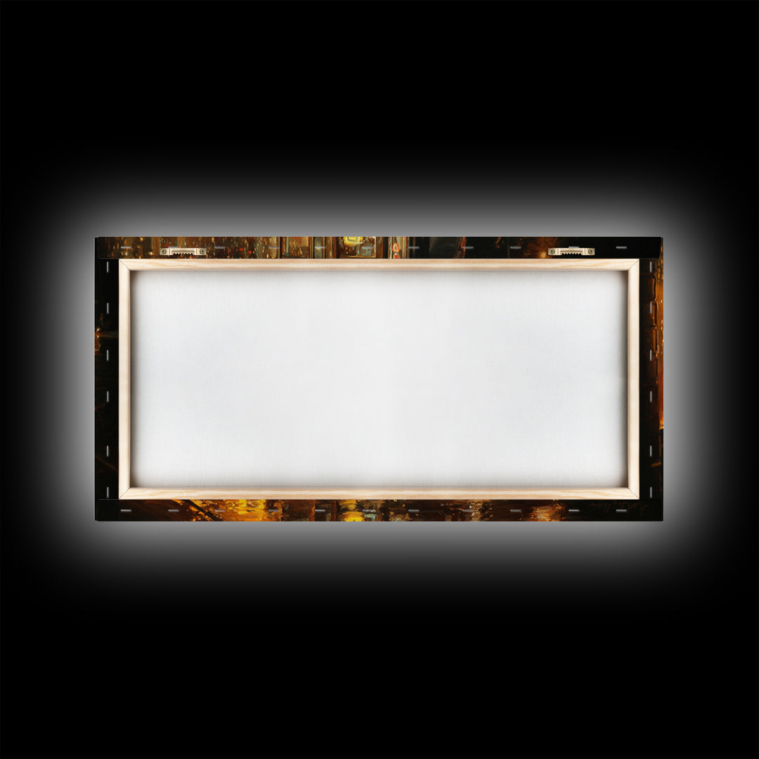 Neon Cocktail Sign Reflected Canvas Print, Bar Art, Bar Sign, Bar Decor, Fine Art, Coffee Bar, Cocktail Wall Art, BAR-2x1-73