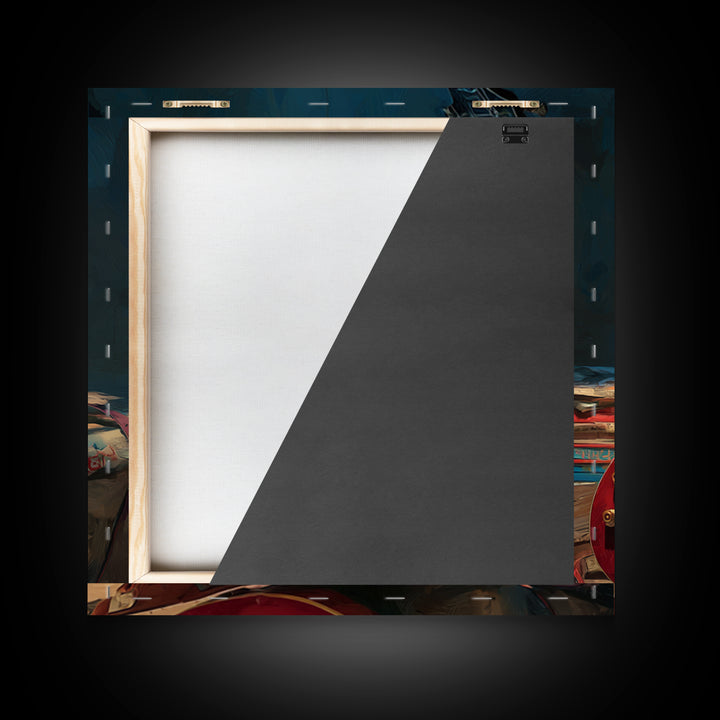 Classic Rock Guitar Still Life Framed Canvas Print, Basement Art, Fine Art Print, Living Room Decor, Fine Art, Retreat, BAS-1x1-29