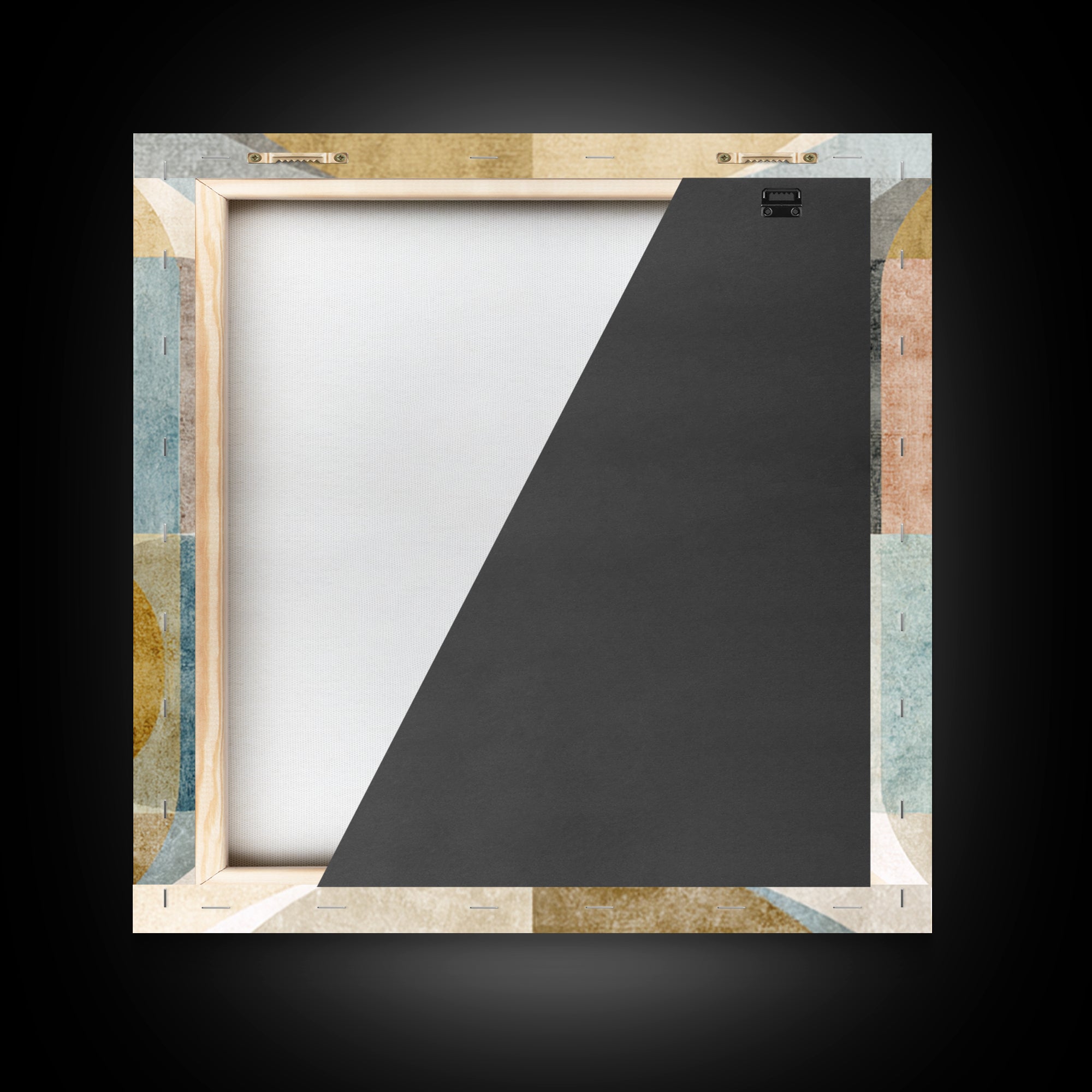 Dartboard Circular Color Composition Framed Canvas Print, Basement Art, Cocktail Prints, Living Room Decor, Abstract Art, BAS-1x1-42