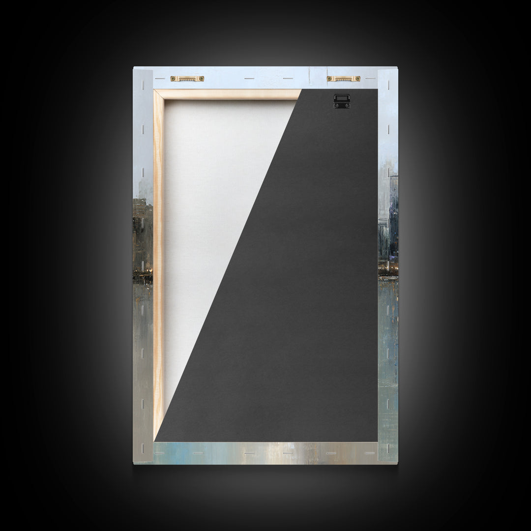 Dark Abstract City Skyline Canvas Print, Basement Art, Minimalist Decor, Living Room Decor, Abstract Art, Retreat, BAS-2x3-39