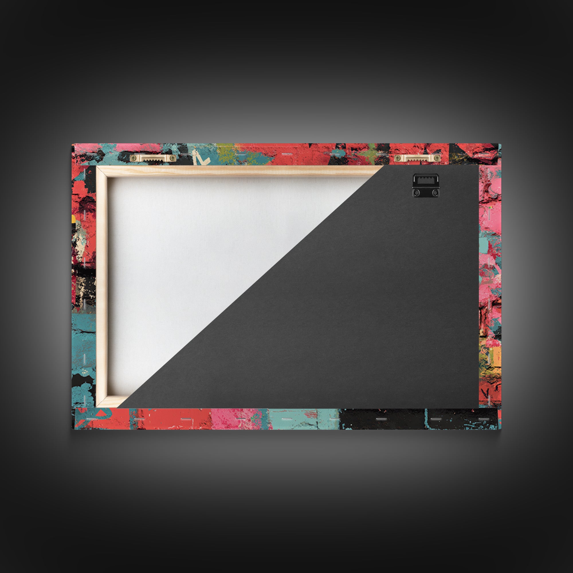 Urban Brick Graffiti Panel Framed Canvas Print, Basement Art, Minimalist Decor, Living Room Decor, Fine Art, Retreat, BAS-3x2-99