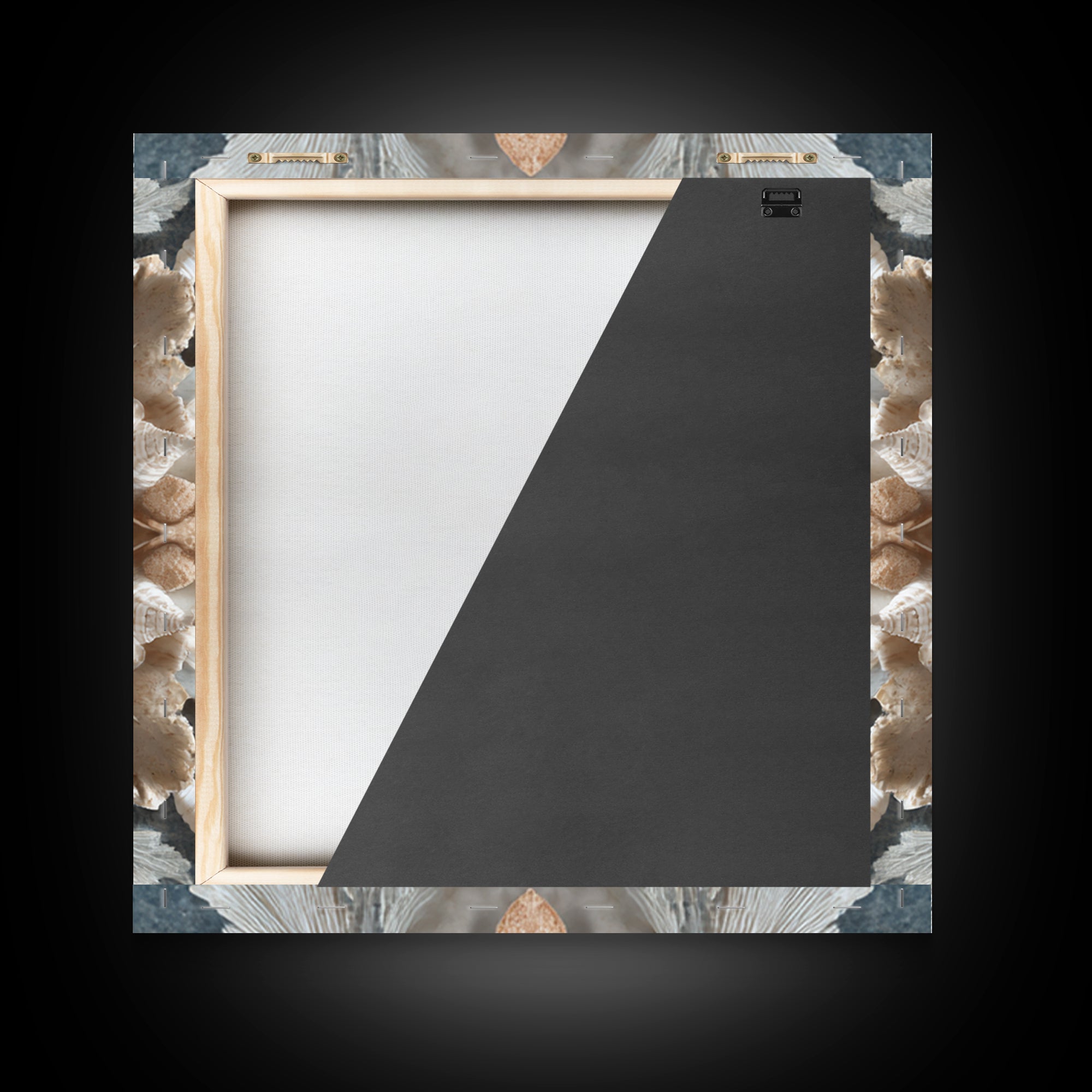 Coral and Shell Arrangement Framed Canvas Print, Bathroom Art, Bathroom Decor, Fine Art, Spa, Bathroom Accessories, Modern Art, BAT-1x1-11