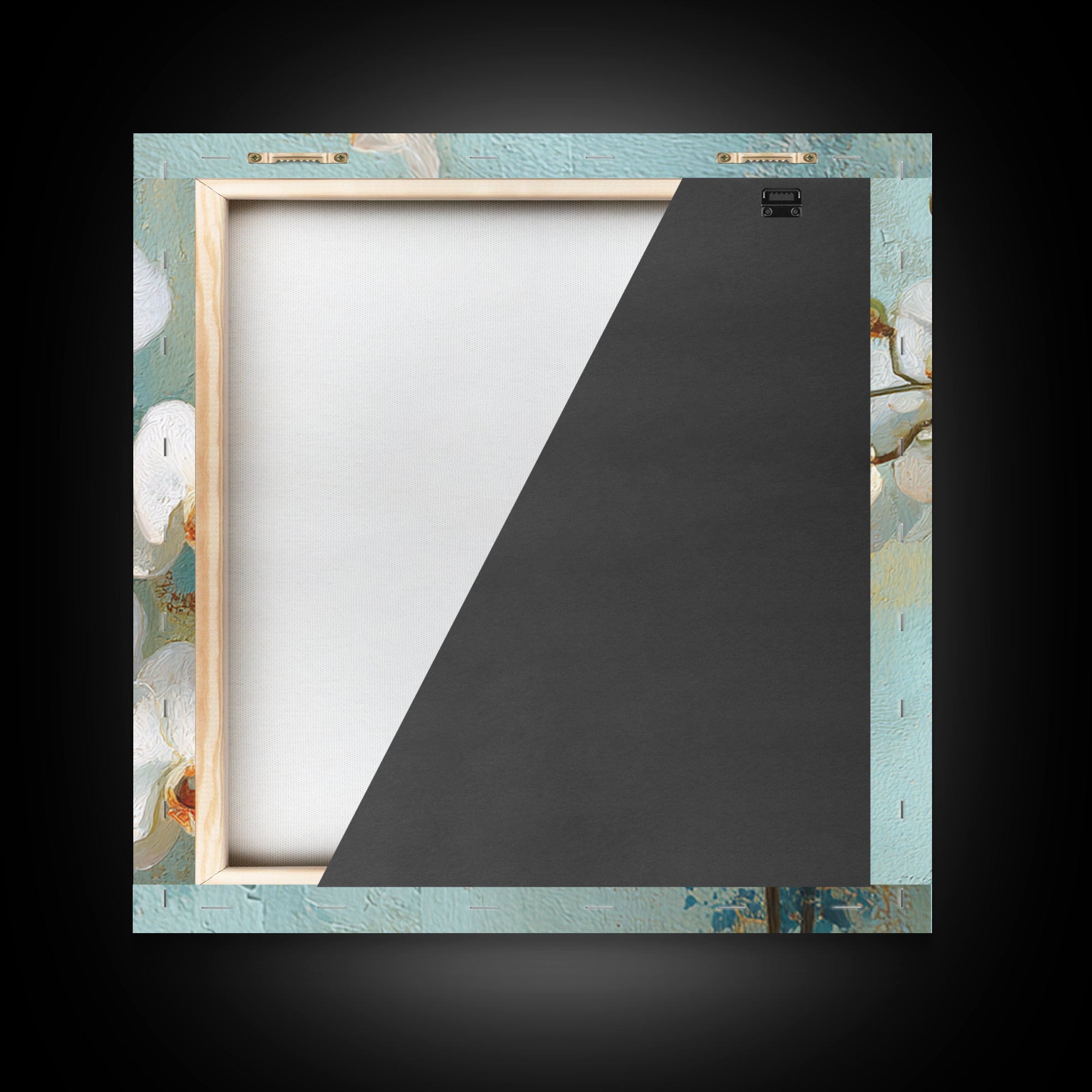 White Orchid on Warm Stone Background Framed Canvas Print, Bathroom Art, Bathroom Decor, Oil Painting, Spa, Modern Wall Art, BAT-1x1-28