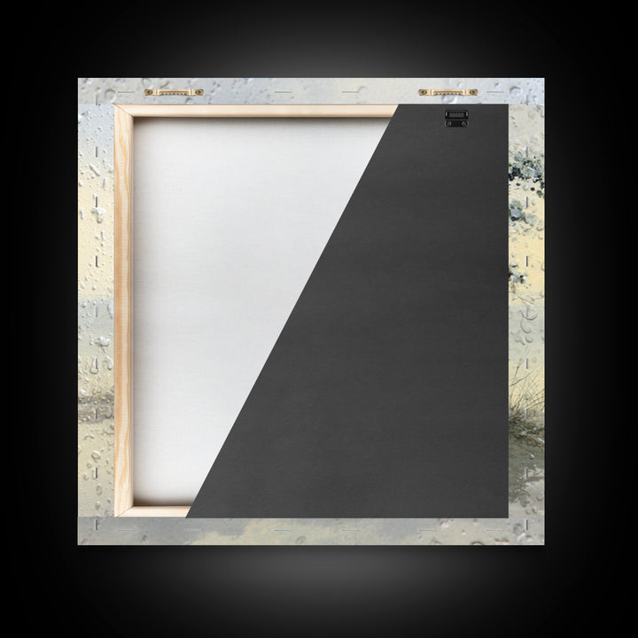 Misty Lake Scene Framed Canvas Print, Bathroom Art, Trendy Wall Art, Bathroom Decor, Fine Art, Spa, Textured Painting, BAT-1x1-57