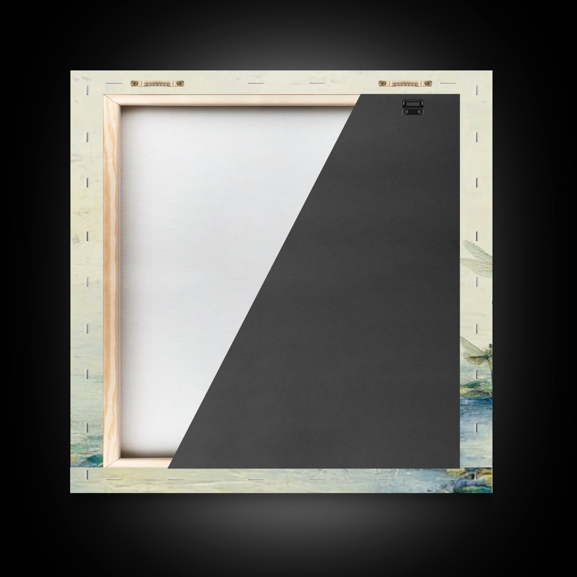 Delicate Dragonfly Above a Pond Surface Framed Canvas Print, Bathroom Art, Bathroom Art Decor, Bathroom Decor, Fine Art, Spa, BAT-1x1-72