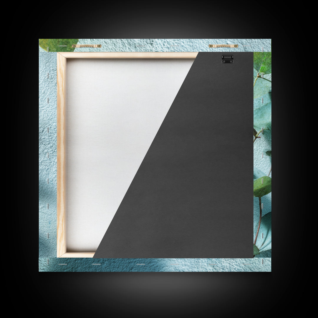 Sunlit Window Plant Shadow on Plaster Canvas Print, Bathroom Art, Bathroom Art Decor, Bathroom Decor, Fine Art, Spa, Boho Decor, BAT-1x1-90