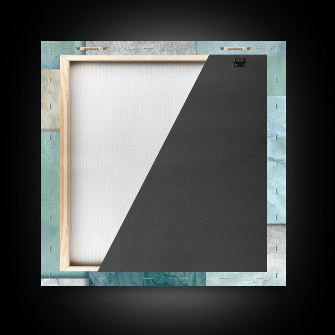 Clean Geometric Forms Framed Canvas Print, Bathroom Art, Wall Decor, Bathroom Decor, Abstract Art, Spa, Contemporary Art, BAT-1x1-93