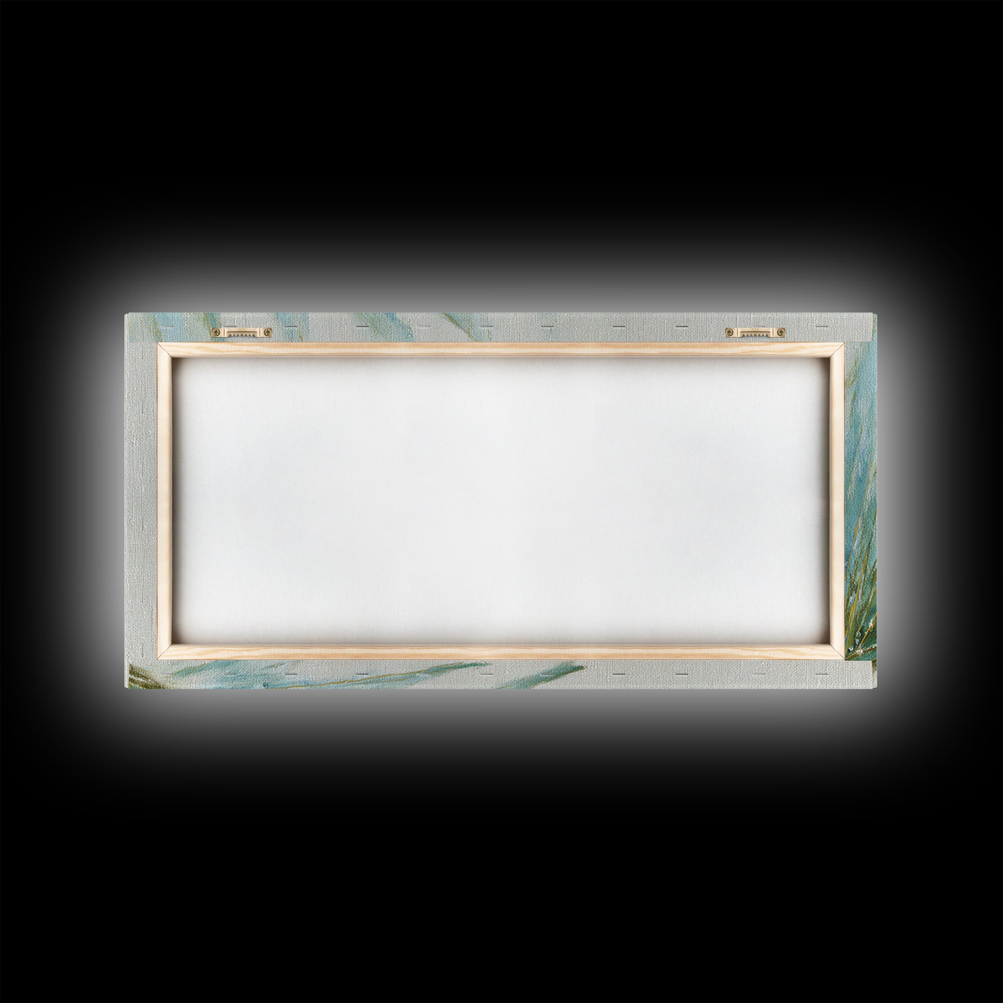 Simple Palm Frond on Off White Linen Framed Canvas Print, Bathroom Art, Poster, Bathroom Decor, Fine Art, Spa, Digital Print, BAT-2x1-43