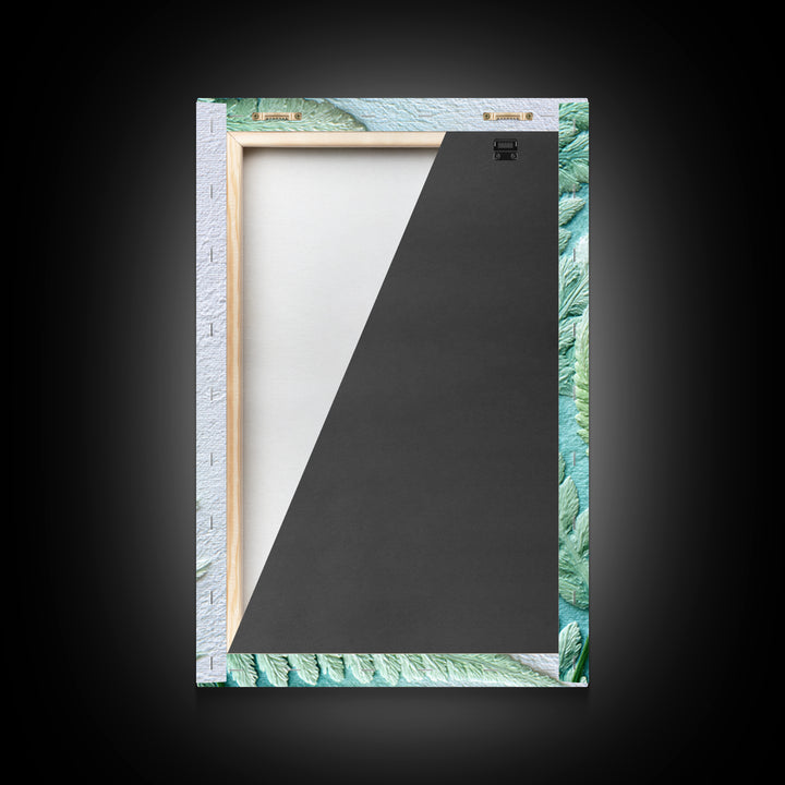 Green Fern Frond Closeup Framed Canvas Print, Bathroom Art, Fine Art Print, Bathroom Decor, Watercolor Art, Spa, Poster, BAT-2x3-42