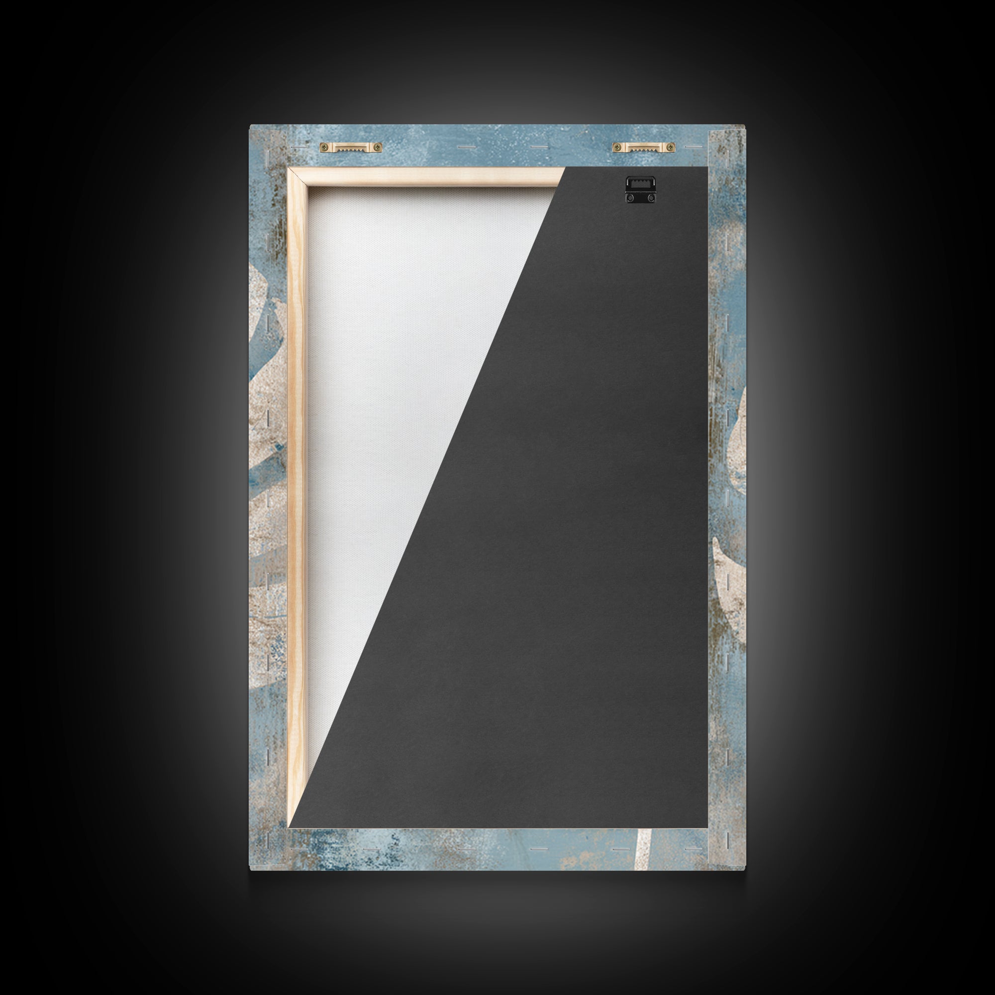 Tropical Leaf Silhouette Framed Canvas Print, Bathroom Art, Statement Artwork, Bathroom Decor, Fine Art, Spa, Digital Art, BAT-2x3-46