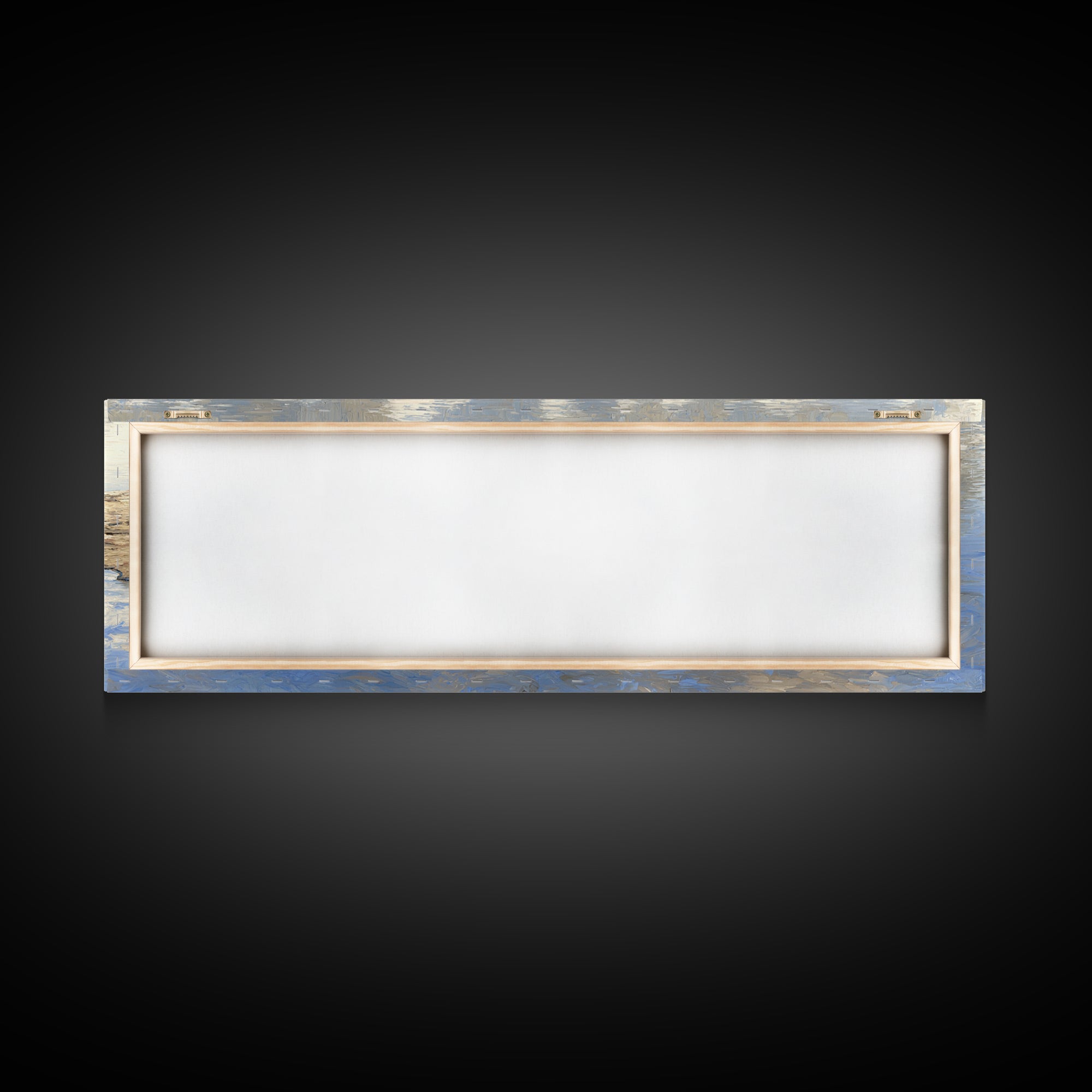 Misty Lake Scene Framed Canvas Print, Bathroom Art, Unique Wall Art, Bathroom Decor, Oil Painting, Spa, Gallery Decor, BAT-3x1-73
