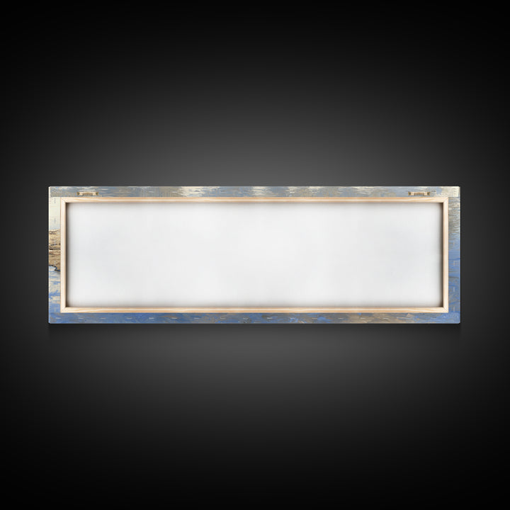 Misty Lake Scene Framed Canvas Print, Bathroom Art, Unique Wall Art, Bathroom Decor, Oil Painting, Spa, Gallery Decor, BAT-3x1-73