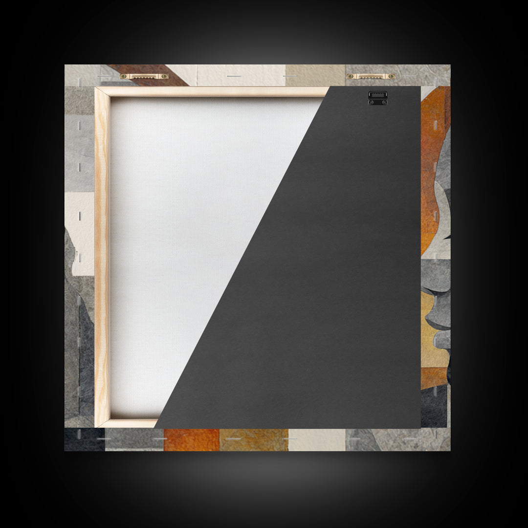 Monochrome Female Profile Framed Canvas Print, Black and White Art, Modern Decor, Living Room Decor, Abstract Art, Monochrome, BAW-1x1-1