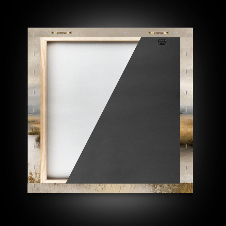 Misty Bridge Landscape Canvas Print, Black and White Art, Abstract Art, Living Room Decor, Watercolor Art, Monochrome, BAW-1x1-19