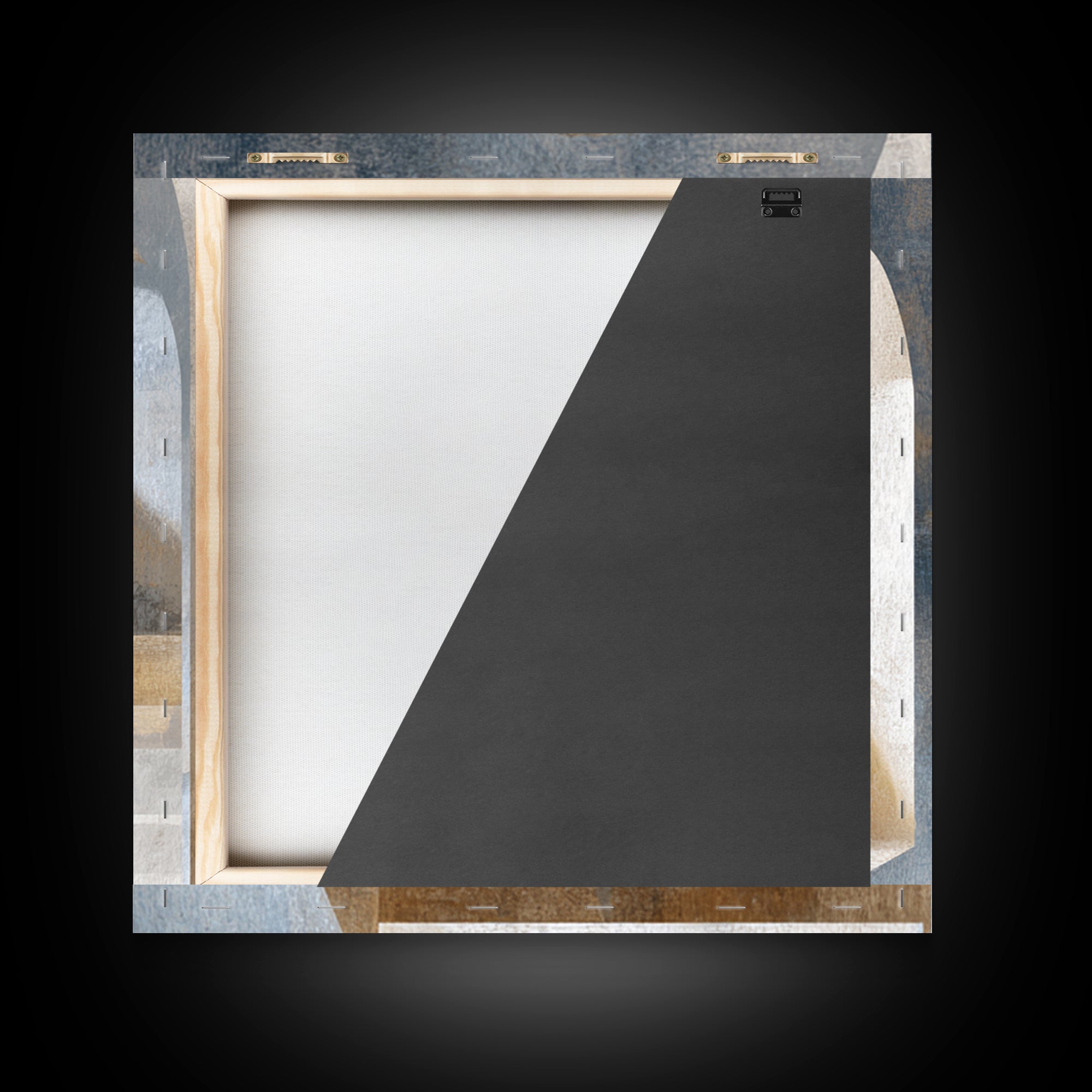 High Contrast Architectural Arches and Shadows Canvas Print, Black and White Art, Mid Century Modern, Living Room Decor, BAW-1x1-3