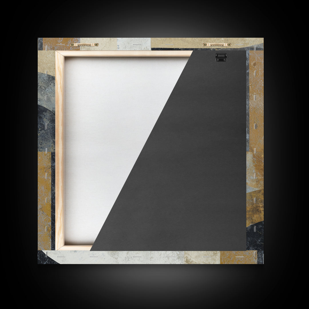 Abstract Marble Texture Framed Canvas Print, Black and White Art, Abstract Wall Art, Living Room Decor, Abstract Art, BAW-1x1-39