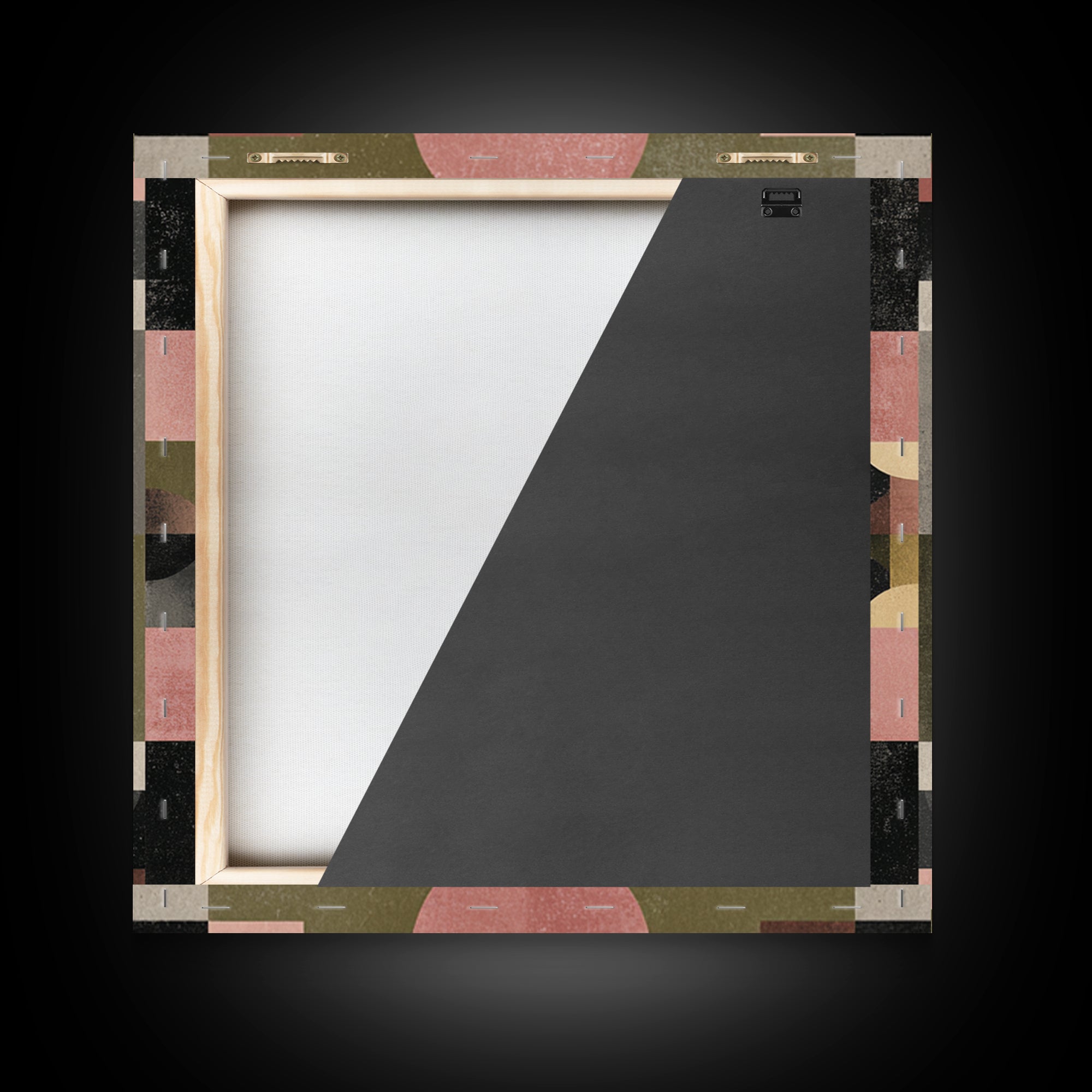 Geometric Bauhaus Grayscale Shapes Framed Canvas Print, Black and White Art, Set of 3 Prints, Living Room Decor, Monochrome, BAW-1x1-42