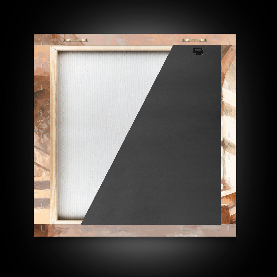 High Contrast Architectural Arches and Shadows Canvas Print, Black and White Art, Modern Art, Living Room Decor, Monochrome, BAW-1x1-51