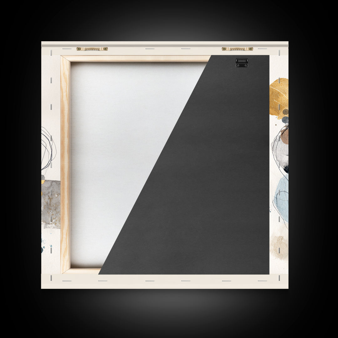 Minimal Face Pair Drawn Framed Canvas Print, Black and White Art, Gallery Decor, Living Room Decor, Fine Art, Monochrome, BAW-1x1-62