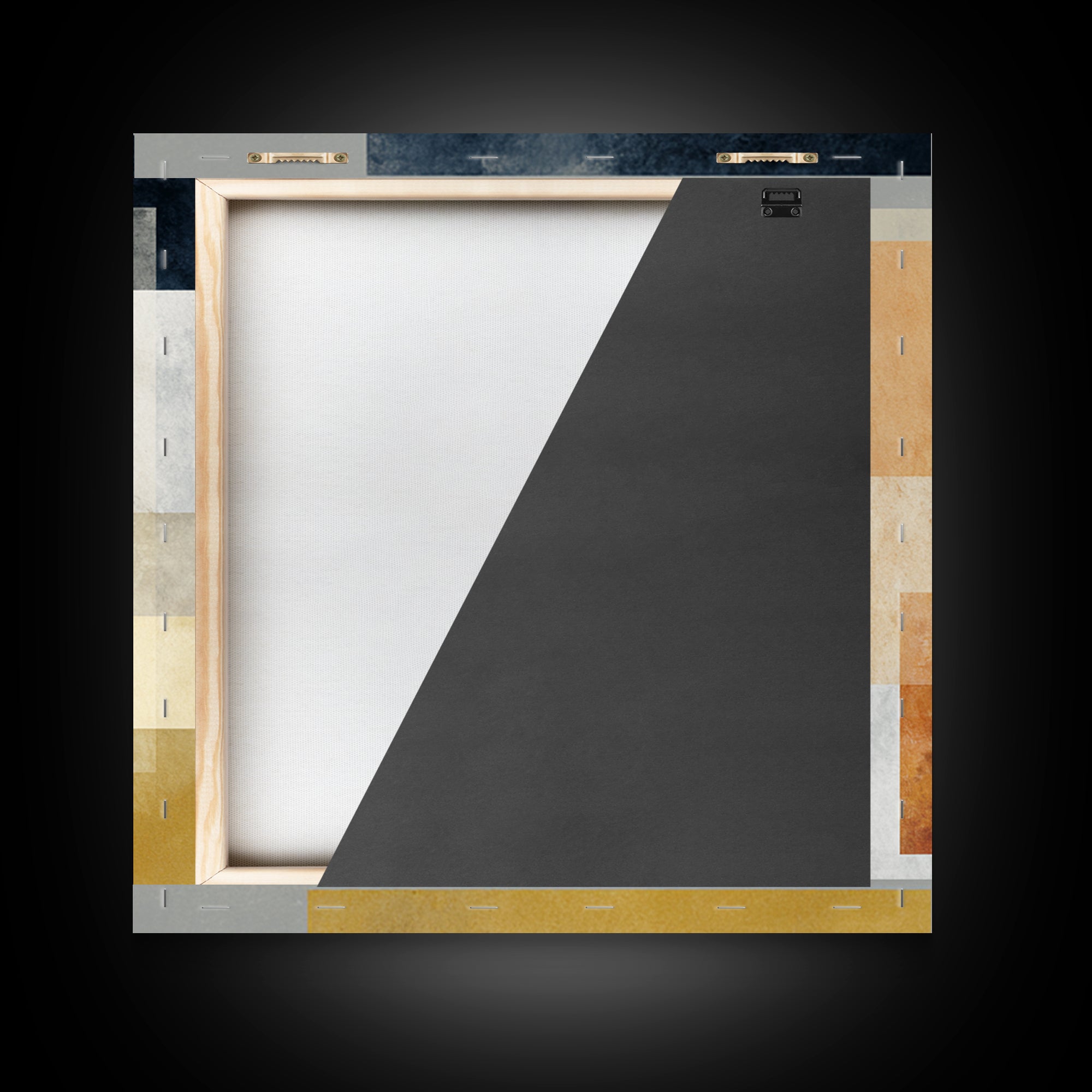 Geometric Bauhaus Grayscale Shapes Framed Canvas Print, Black and White Art, Set of 3 Prints, Living Room Decor, Monochrome, BAW-1x1-66