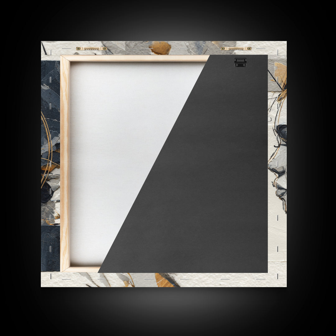 Monochrome Female Profile Framed Canvas Print, Black and White Art, Home Decor, Living Room Decor, Abstract Art, Monochrome, BAW-1x1-73