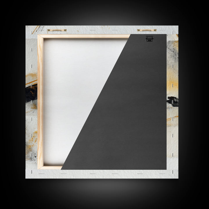 Abstract Charcoal Gestures on White Paper Canvas Print, Black and White Art, Retro Wall Art, Living Room Decor, Abstract Art, BAW-1x1-76