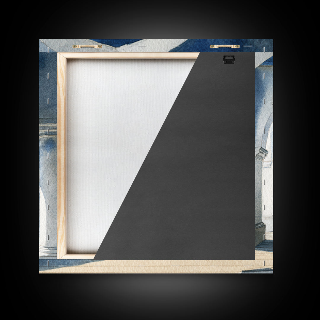 High Contrast Architectural Arches and Shadows Canvas Print, Black and White Art, Wall Decor, Living Room Decor, Monochrome, BAW-1x1-99