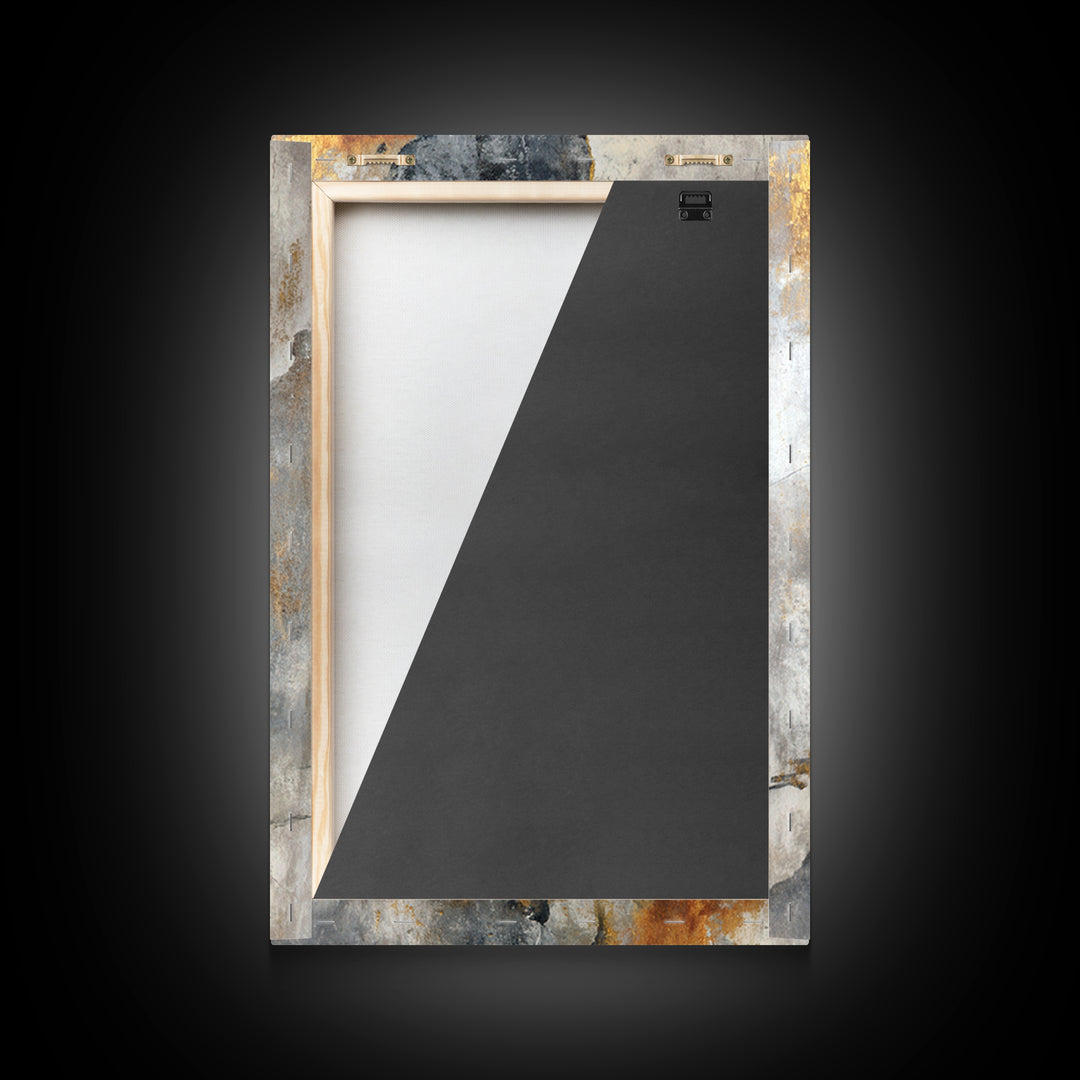 Abstract Marble Texture Framed Canvas Print, Black and White Art, Mid Century Modern, Living Room Decor, Fine Art, Monochrome, BAW-2x3-47
