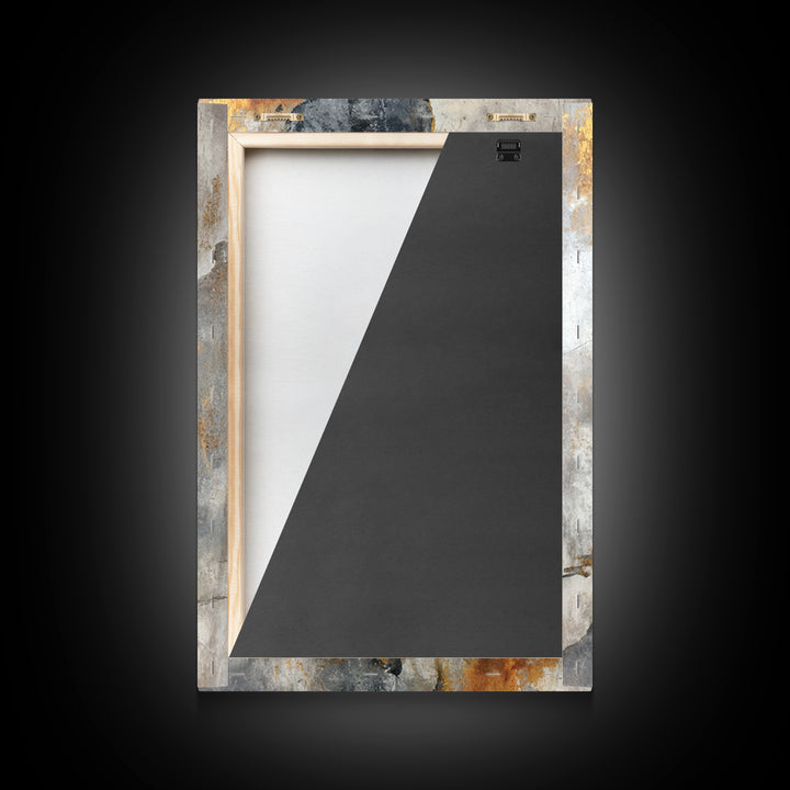 Abstract Marble Texture Framed Canvas Print, Black and White Art, Mid Century Modern, Living Room Decor, Fine Art, Monochrome, BAW-2x3-47