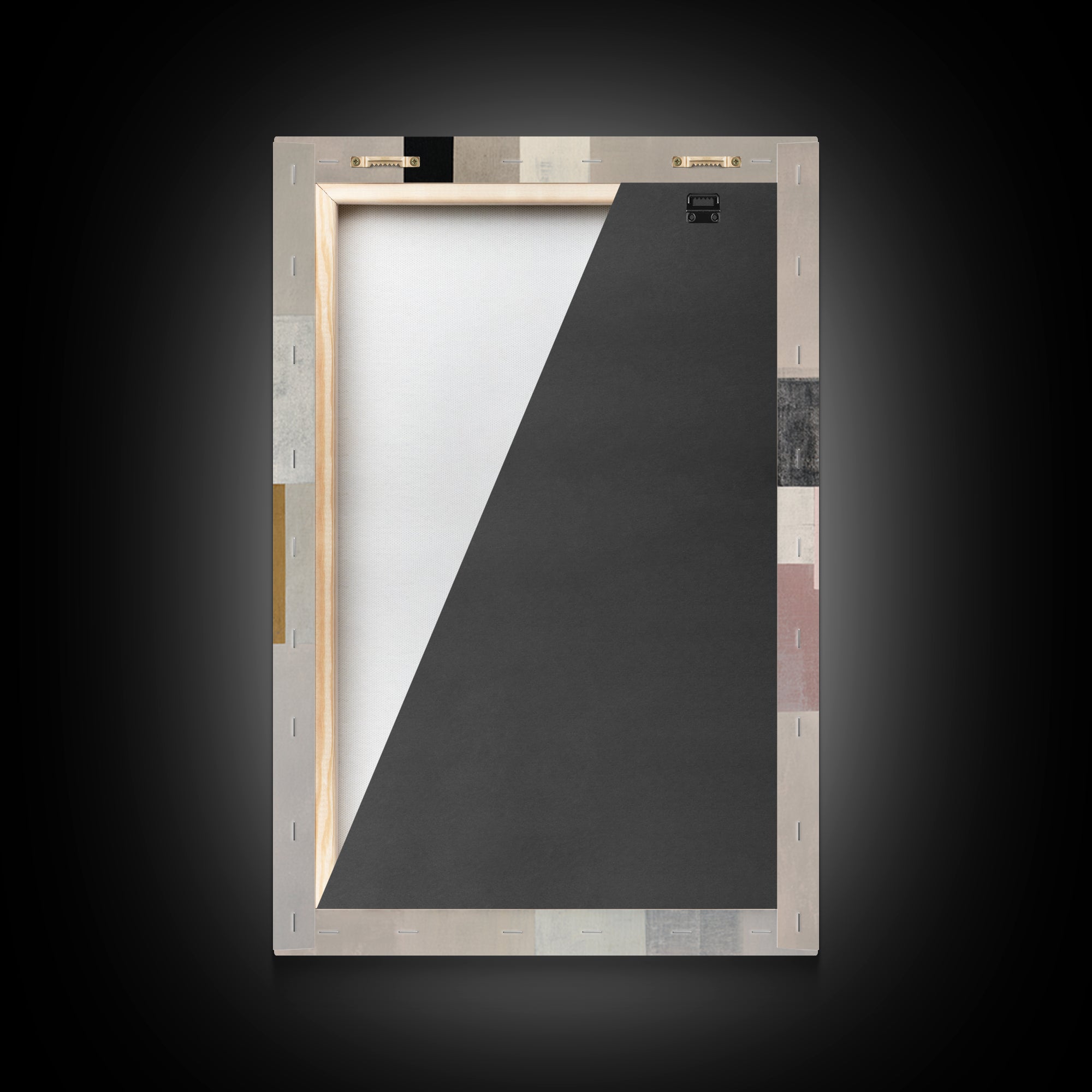 Geometric Bauhaus Grayscale Shapes Framed Canvas Print, Black and White Art, Digital Art, Living Room Decor, Abstract Art, BAW-2x3-74