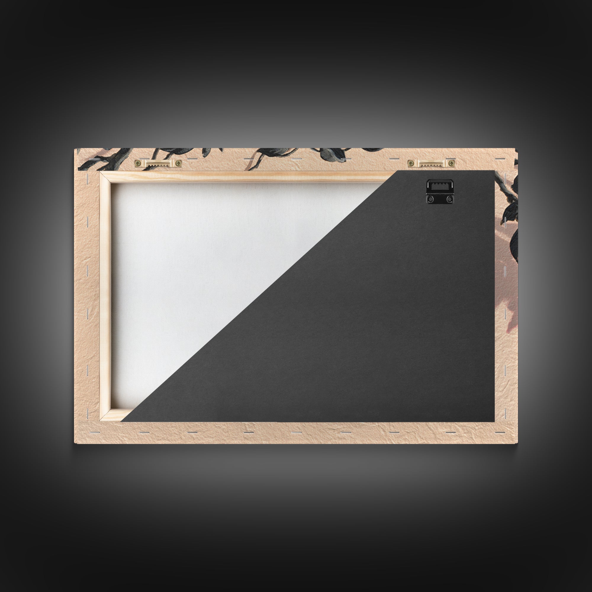 Minimal Botanical Branch Framed Canvas Print, Black and White Art, Apartment Decor, Living Room Decor, Oil Painting, Monochrome, BAW-3x2-10