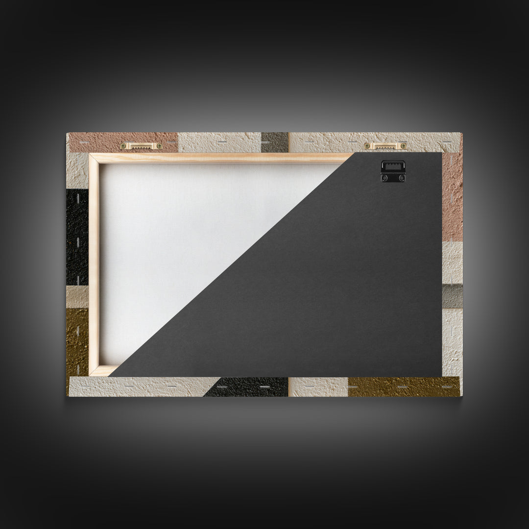 Geometric Bauhaus Grayscale Shapes Canvas Print, Black and White Art, Abstract Wall Art, Living Room Decor, Monochrome, BAW-3x2-46