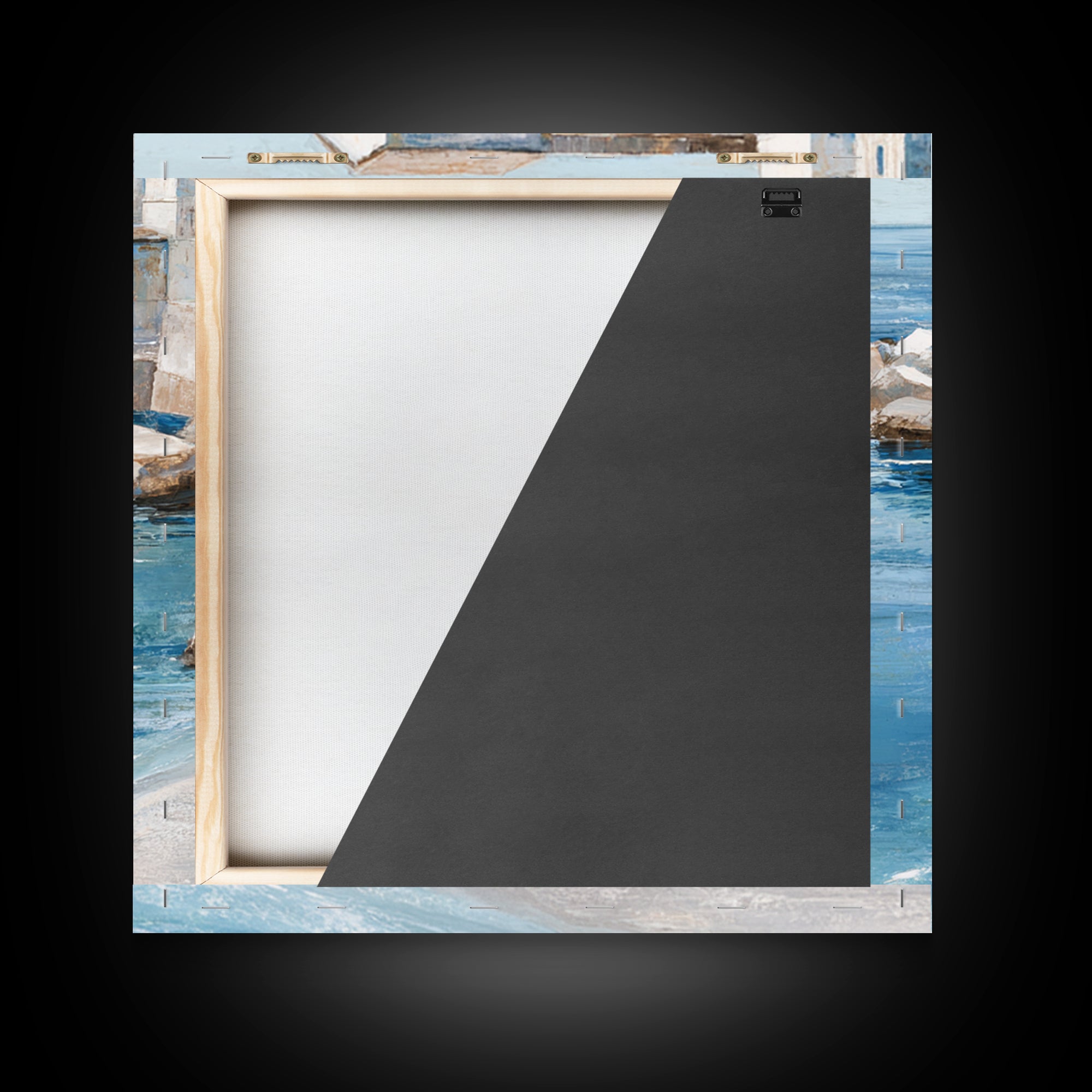 Mediterranean Cove with Clear Water Framed Canvas Print, Beach Art, Beach, Coastal Decor, Fine Art, Shore, Beach Decor, BEA-1x1-44