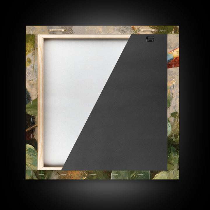Toucan Framed by Bold Jungle Foliage Framed Canvas Print, Bird Art, Bird Wall Art, Living Room Decor, Fine Art, Flight, BIR-1x1-71