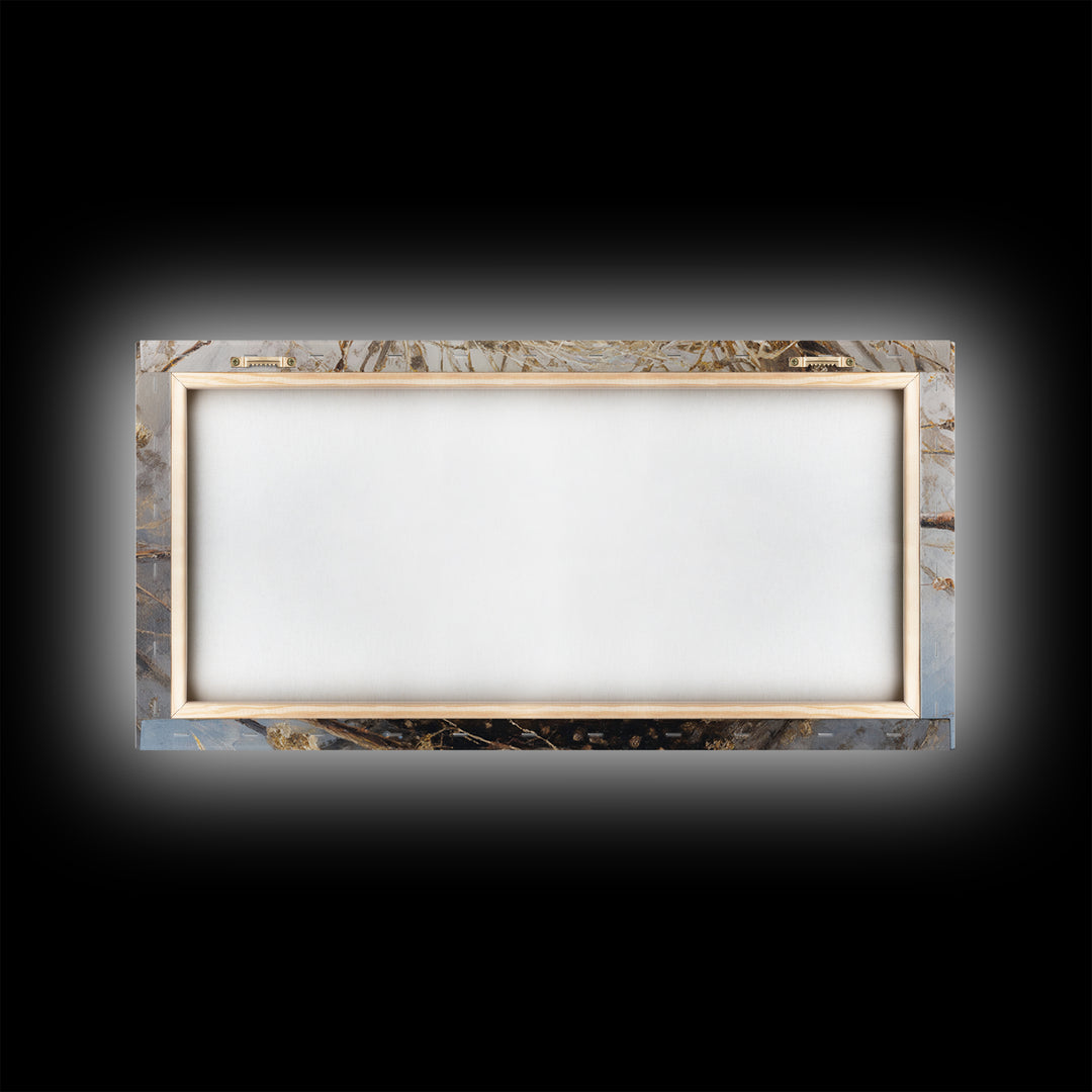 Bird Nest with Eggs and Delicate Twigs Framed Canvas Print, Bird Art, Statement Artwork, Living Room Decor, Fine Art, Flight, BIR-2x1-42