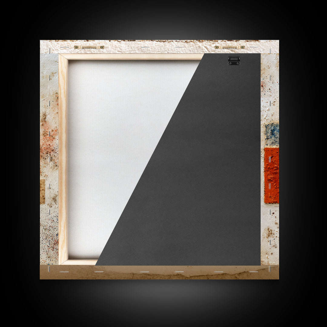 Abstract Clay Shapes Framed Canvas Print, Boho Art, Textured Painting, Living Room Decor, Abstract Art, Bohemian, BOH-1x1-40