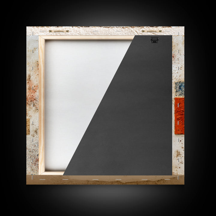 Abstract Clay Shapes Framed Canvas Print, Boho Art, Textured Painting, Living Room Decor, Abstract Art, Bohemian, BOH-1x1-40