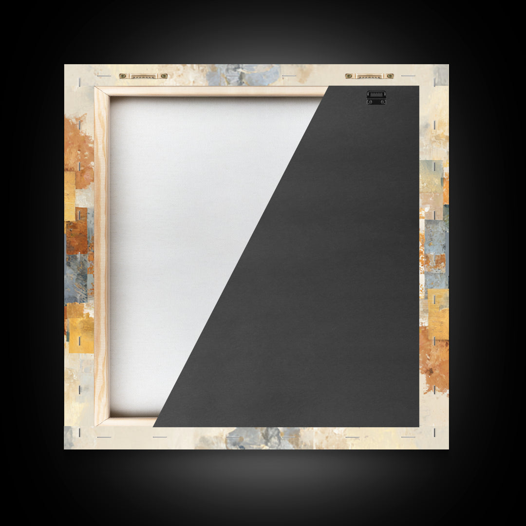 Organic Shape Collage Framed Canvas Print, Boho Art, Prints, Living Room Decor, Fine Art, Bohemian, Abstract Art, Canvas Art, BOH-1x1-48