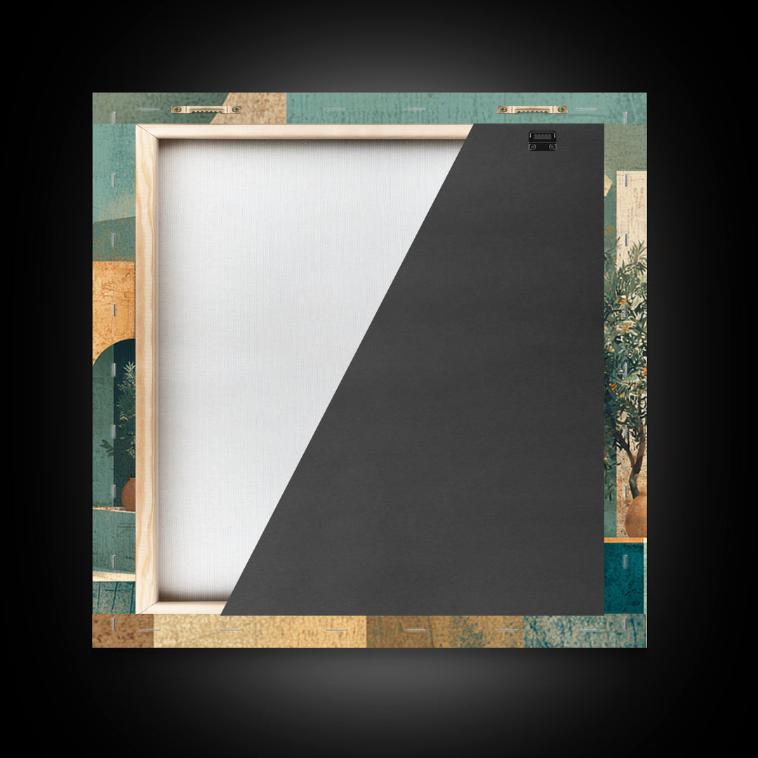 Neutral Rainbow Arches Framed Canvas Print, Boho Art, Gallery Decor, Living Room Decor, Abstract Art, Bohemian, Home Decor, BOH-1x1-51