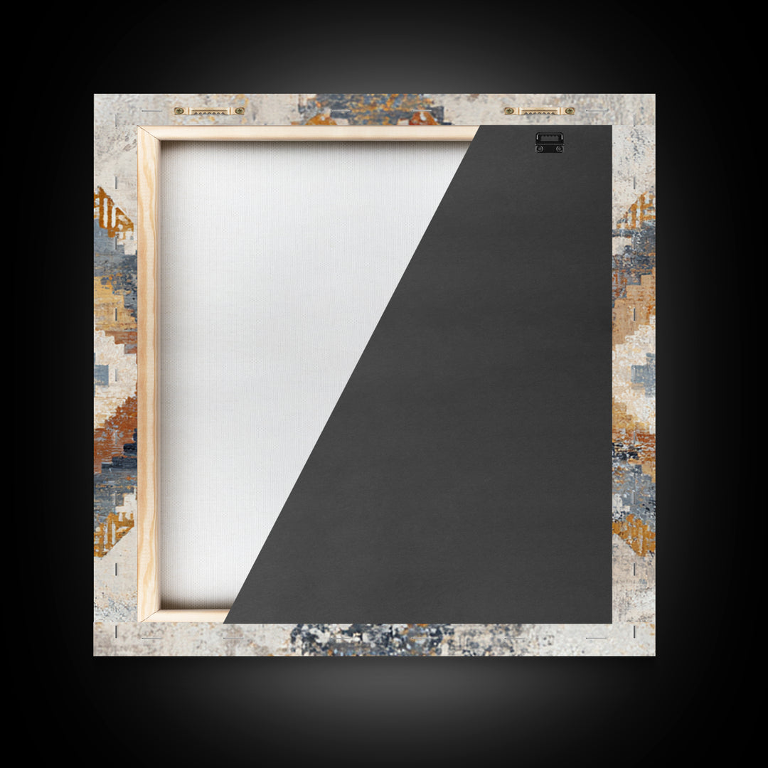 Tribal Neutral Pattern Framed Canvas Print, Boho Art, Statement Artwork, Living Room Decor, Fine Art, Bohemian, Art Prints, BOH-1x1-62