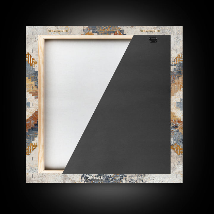 Tribal Neutral Pattern Framed Canvas Print, Boho Art, Statement Artwork, Living Room Decor, Fine Art, Bohemian, Art Prints, BOH-1x1-62
