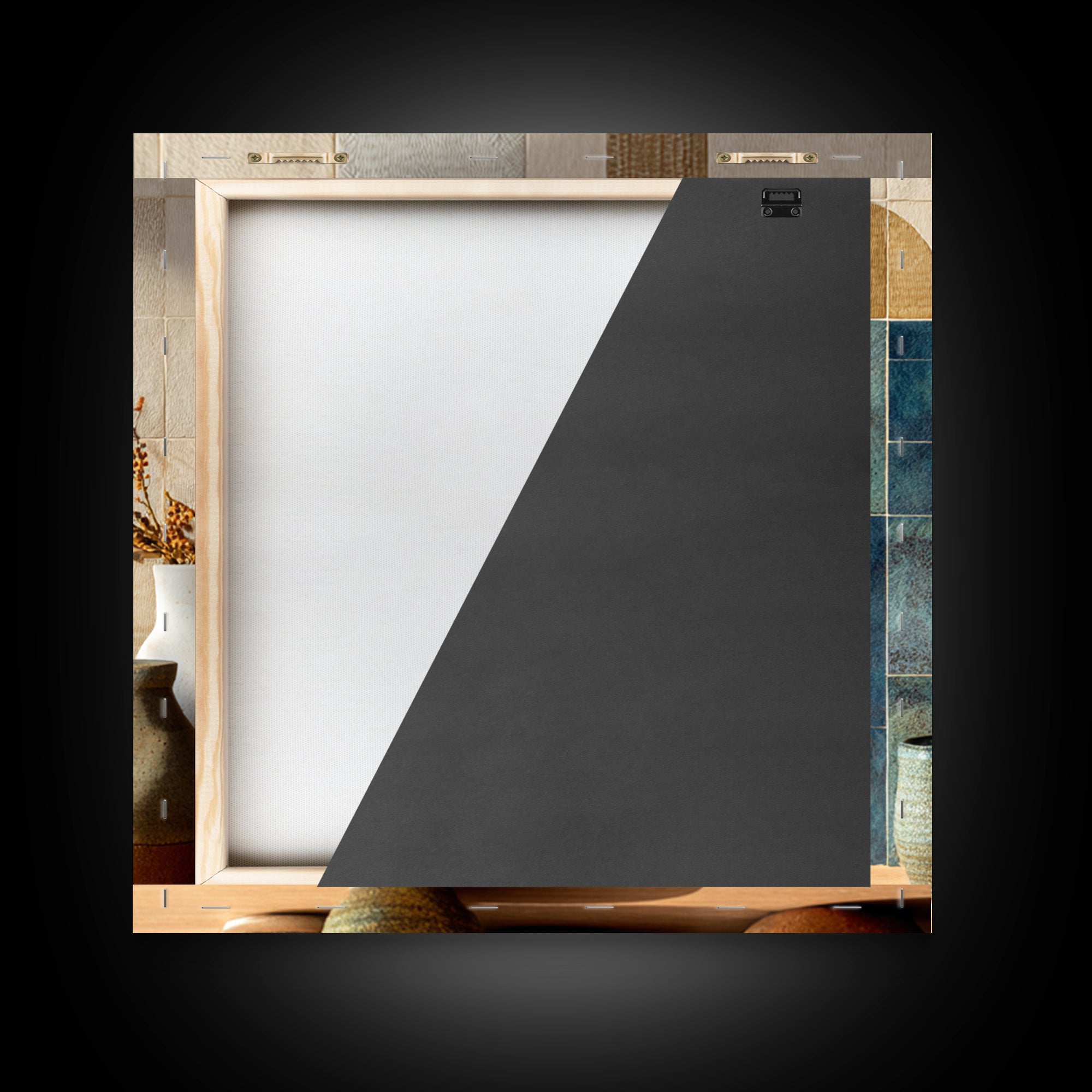 Organic Shape Collage Framed Canvas Print, Boho Art, Living Room Wall Art, Living Room Decor, Fine Art, Bohemian, BOH-1x1-72