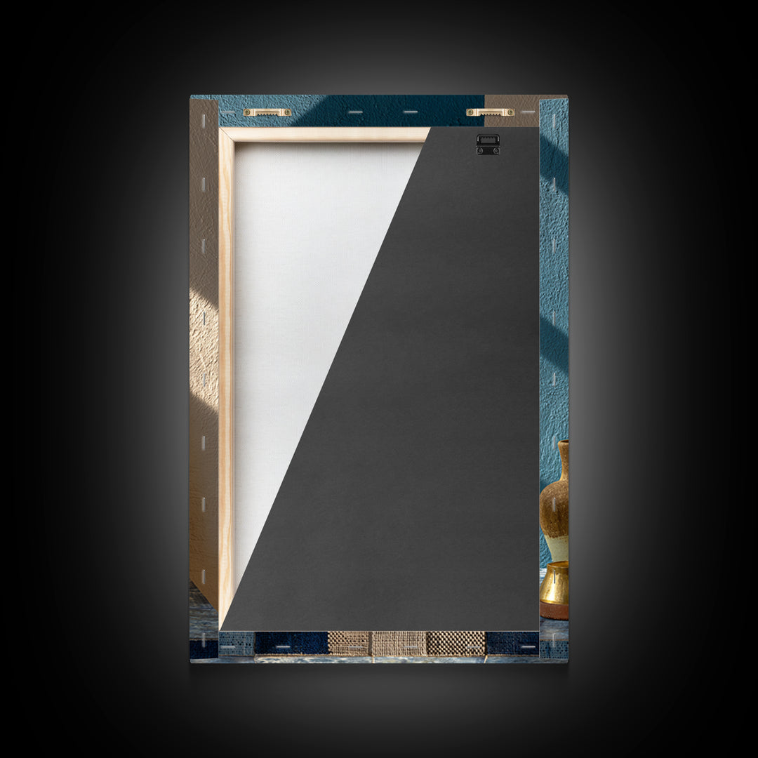 Abstract Clay Shapes Framed Canvas Print, Boho Art, Digital Wall Art, Living Room Decor, Abstract Art, Bohemian, Garden Art, BOH-2x3-48