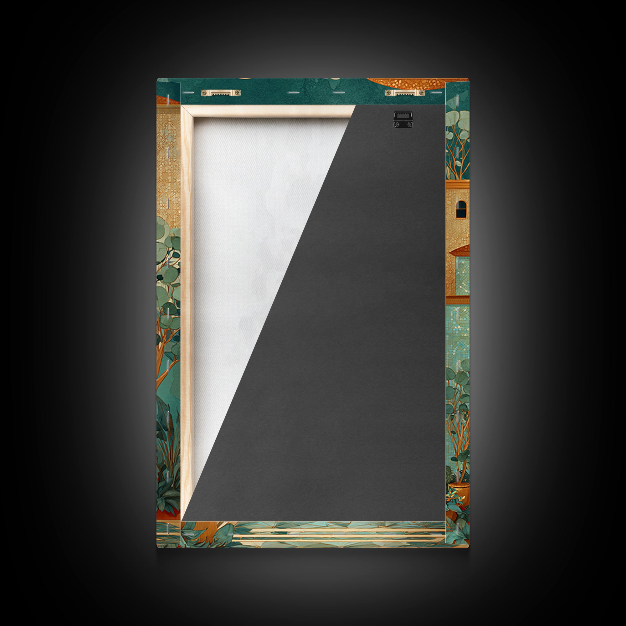 Sage Green Eucalyptus and Crescent Moon Canvas Print, Boho Art, Modern Wall Art, Living Room Decor, Fine Art, Bohemian, BOH-2x3-79
