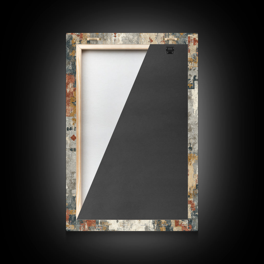Tribal Neutral Pattern Framed Canvas Print, Boho Art, Printable Art, Living Room Decor, Fine Art, Bohemian, Neutral Decor, BOH-2x3-94